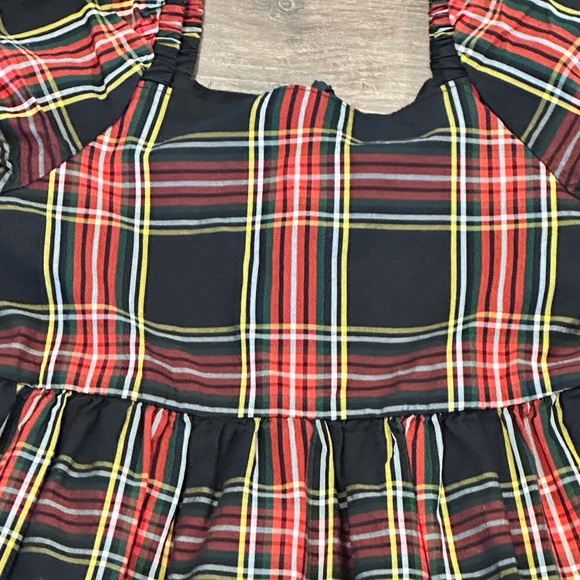 Crewcuts Girls 10 Squareneck Tiered Stewart Tartan Plaid Dress - Picture 3 of 7